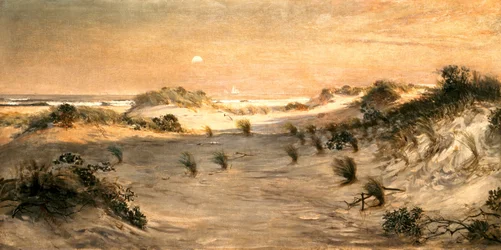 Dunes de sable au coucher du soleil, Atlantic City